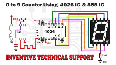 7 Segment Display Counter Circuit using IC 555 Timer IC.